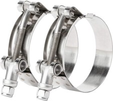 2 Pack 4 Inch Stainless Steel T-bolt Hose Clamps Clamp Range 108-116mm For 4... 2 Pack 4 Inch Stainless Steel T-bolt Hose Clamps Clamp Range 108-116mm For 4...
