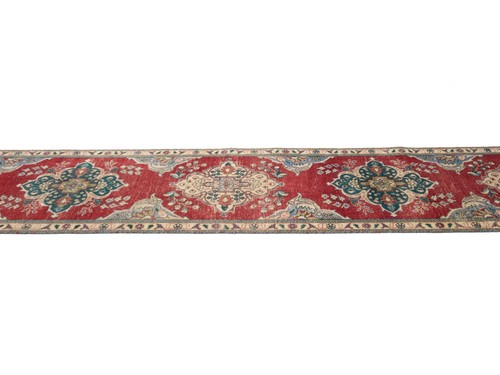 Semi-Antique Wool Oriental Runner Rug Handmade Floral Design Carpet 2'5X12'1 ft - Picture 6 of 12