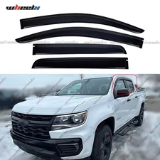 For 2015-2022 Chevy Colorado Acrylic Window Sun Rain Visors Guard Vents Crew Cab