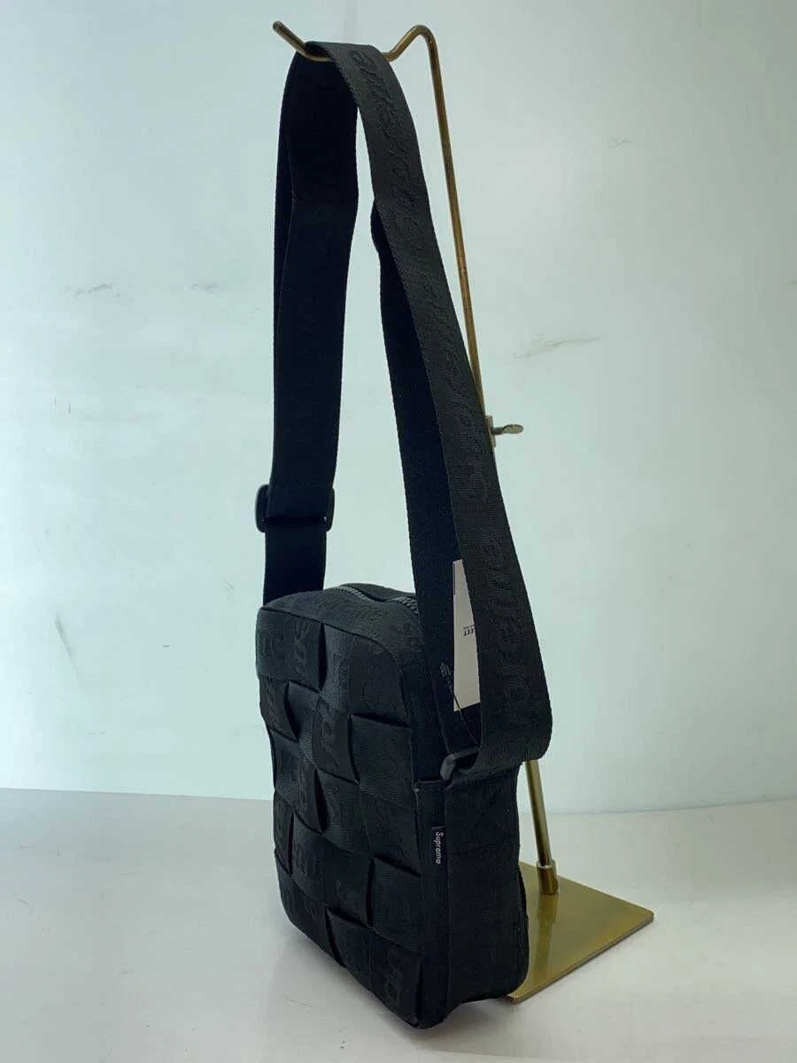 Supreme 24ss/sac à bandoulière tissé/sac à bandoulière/coton/noir