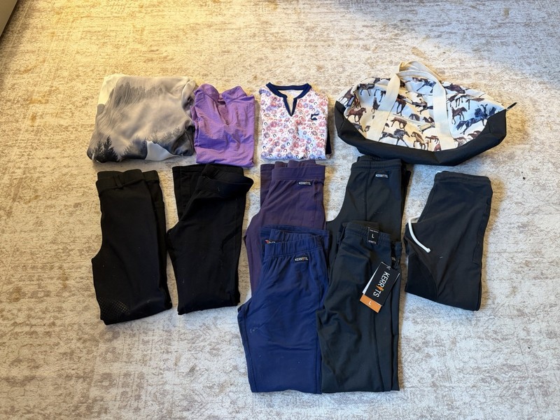 Youth Horseback Riding Kerrits & More Pants / Tops, Lot Of 11 pcs, Size Large/XL