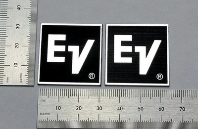 EV Electro-Voice ElectroVoice Square Speaker Badge Logo Silver With Adhesive 