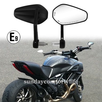 2X Motorrad Lenkerendenspiegel 7/8'' E-geprüft Spiegel Für Yamaha YP XV Kawasaki