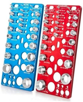 62 Pcs Nut and Bolt Thread Checker - 25 Standard + 25 Metric Thread Gauges |
