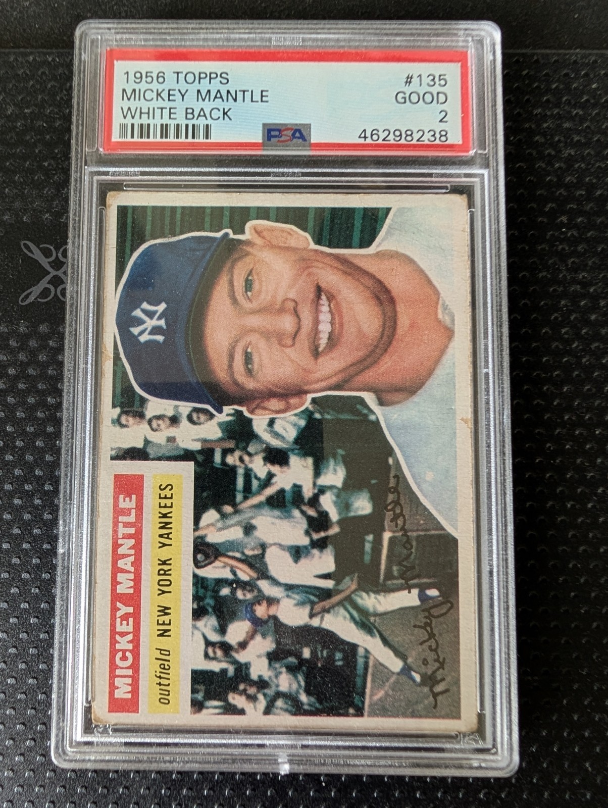 1956 Topps Mickey Mantle White Back Psa 2
