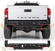 Off-Road Rear Bumper for Toyota Tacoma 3rd 2016-2023 Textured Black Rear Bum....