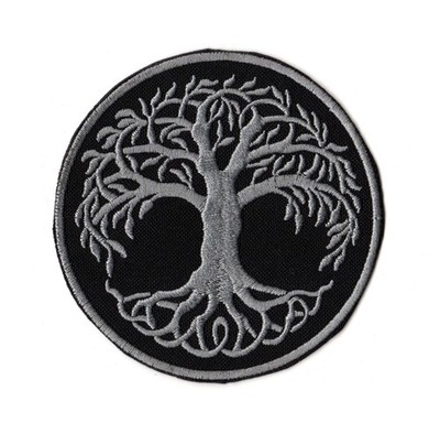 Yggdrasil Patch Ash Sacred Tree of Life Viking Norse Cosmology God Gothic Logo