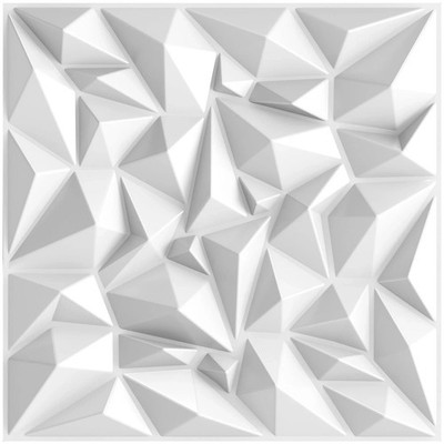 12 Pcs Acoustic Diffuser Panels 19.7'' White PVC 3D Wall Art