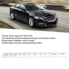 Interior Trim 7Pcs Multimedia Panel Button Cover Sticker Silver Aluminium