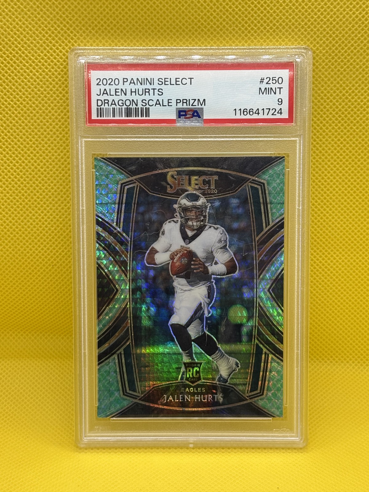 2020 Panini Select - Club Level Jalen Hurts #250 Dragon Scale Prizm /67 (RC)