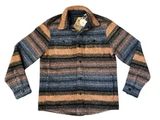 Faherty Range High Pile Fleece CPO Jacket Autumn Horizon Stripe Men’s Size S