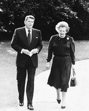British Prime Minister Margaret Thatcher American President Ronald- Old Photo