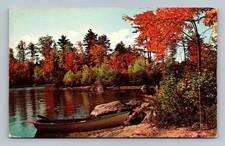 Vintage 1956 Quebec Canada Fall River Scene Color Postcard Ewing Galloway
