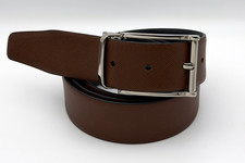 Marco Valentino Tobacco Saffiano Leather Men's Suit Belt with Classic Buckle