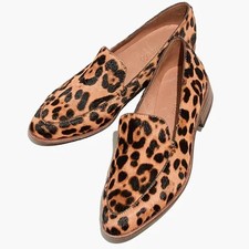 Madewell The Frances Leopard Print Calf Hair Loafers Slip On Flats Size 6