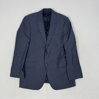 Hugo Boss Anzug Sakko Blazer Pasini 2 Movie 2 Blau 100% Wolle 2 Knöpfe UK 38R