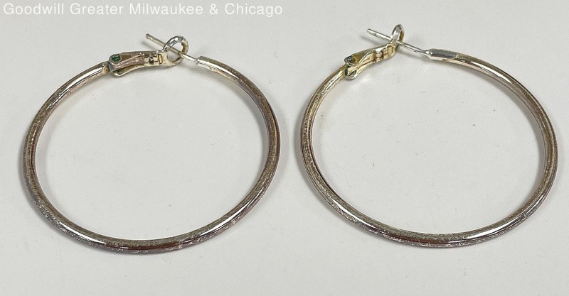 925 Sterling Silver Polished Hoop Earrings 5.5g