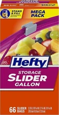 Hefty  Storage Slider Gallon Bags  Size 66 Count Food Bag