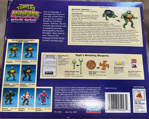 Playmates 1992 Teenage Mutant Ninja Turtles Mutations Mutatin' Raphael NIB - Picture 2 of 4
