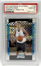 2004 Bowman DP & Pros. Delonte West Chrome X - Fractor Gem Mt 10 #128 POP 1