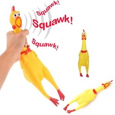 Pet Dog and Puppy Rubber Chicken Squeeze Toy Squeaking and Shrilling for Chewi