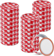 48Pcs/24Set Regular Mouth Canning Lids Bands Split-Type for Mason Jar Canning Li