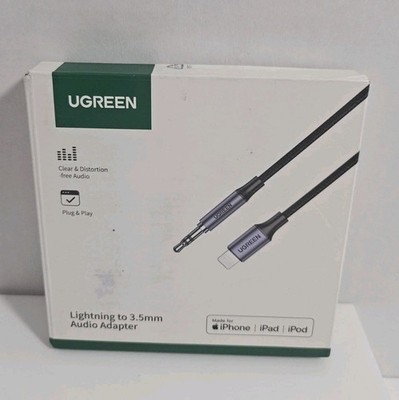 Ugreen MFi Certified Lightning to Male  3.5mm Braided Aux Cable for iPhone