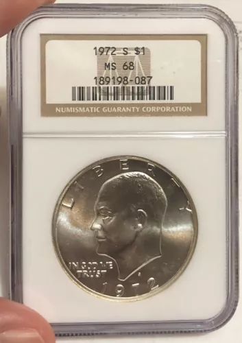 1972-S EISENHOWER "Ike" SILVER DOLLAR $1 NGC MS68 PQ SPOTLESS BLAST WHITE