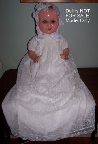 VINTAGE DOLLS GOWN & BONNET FOR DOLL OF AROUND 25" HEIGHT - Picture 1 of 5