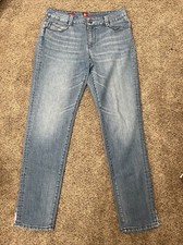 Vintage Sasson Blue Jean 70s 80s Womens Size 12 Distressed Split Hem Medium Wash