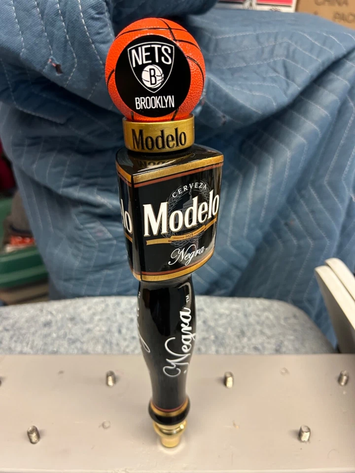 BROOKLYN NETS MODELO NEGRA Beer Tap Handle, NBA Basketball, Rare - Image 3 of 4