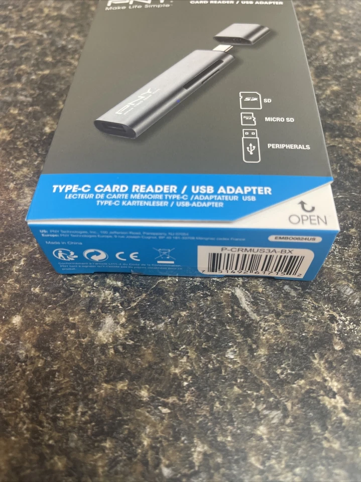 PNY USB-C 3.1 Type-C Card Reader USB Adapter - P-CRMUS3A-BX - 751492617152 Seald - Image 3 of 4