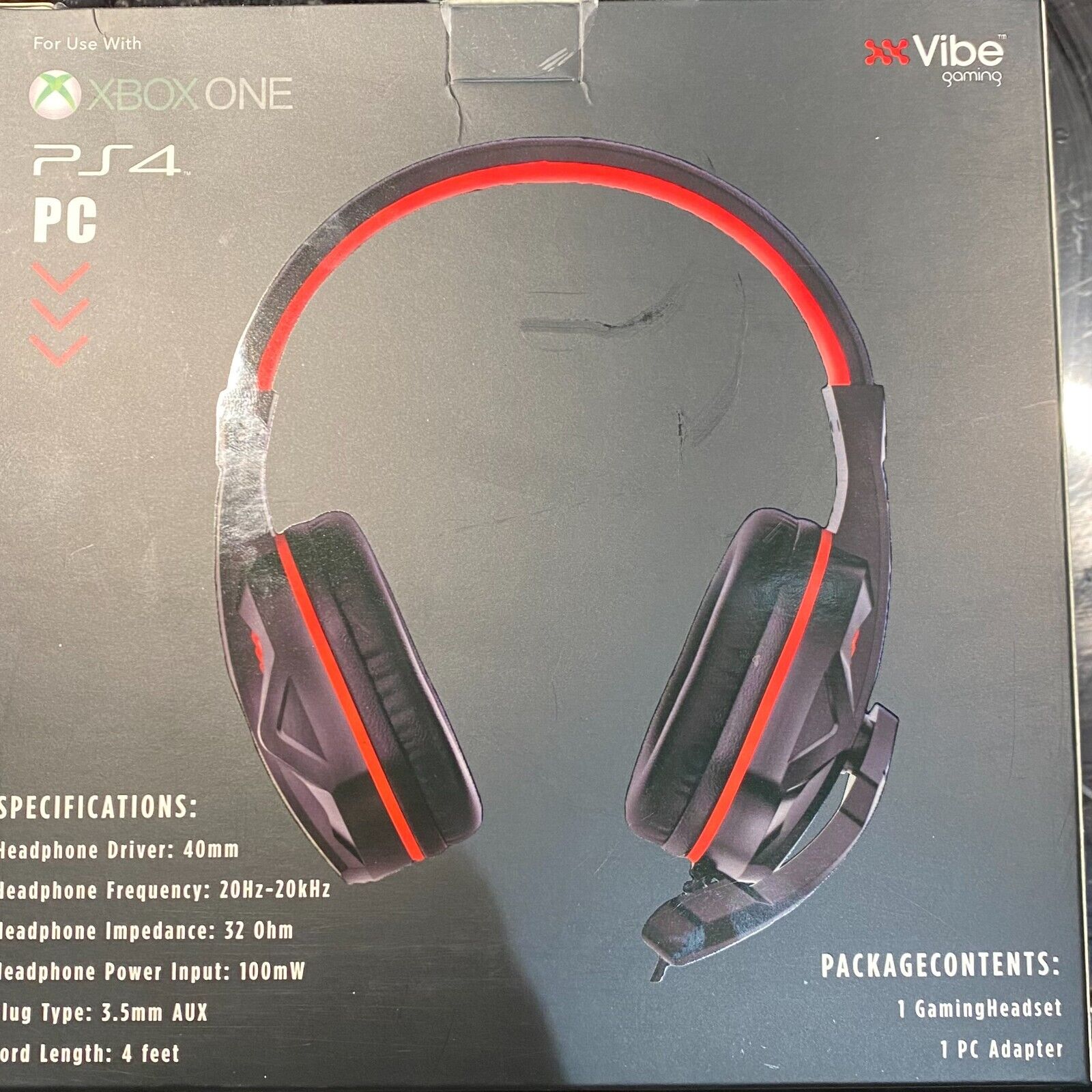 Viper Vibe Gaming Headset With Microphone New In Box Xbox One PS4 PC  (sealed)