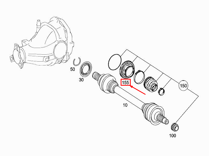 MERCEDES-BENZ S W222 Außengelenk Reduzierring A2303570194