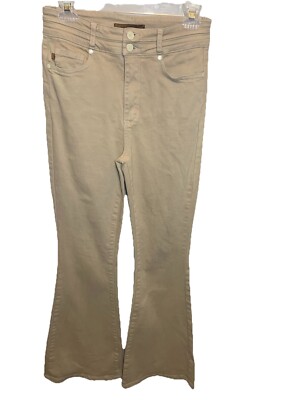 Women's 7/28 Judy Blue Dyed Khaki Flare Bell Bottom Pants 28x31