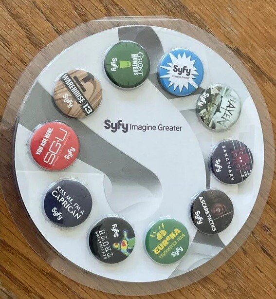 SyFy Imagine Greater Pin Set San Diego Comic Con  Exclusive New Unopened