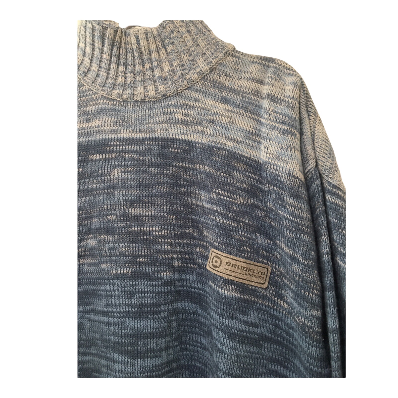 brooklyn express pullover turtleneck sweater stri… - image 2