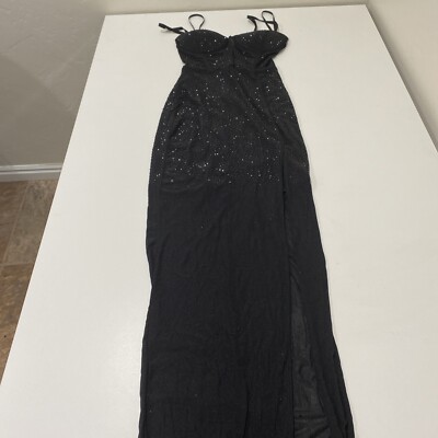 Windsor Taylor Corset Rhinestone Mesh Formal Dress Black Size M | eBay