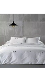 New Calvin Klein White Blue Floral Clone Full/Queen Duvet and Shams Set 3pc