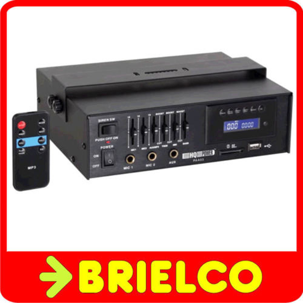 AMPLIFICADOR MEGAFONIA 15WRMS ENTRADA USB SD MP3 MICRO AUX 4-8-16OHM 100V BD3597