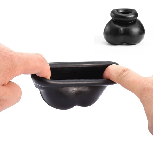 Silicone Chastity Cage Ball Bag Scrotal Restraints Testicles Stretcher for Male - Picture 32 of 35