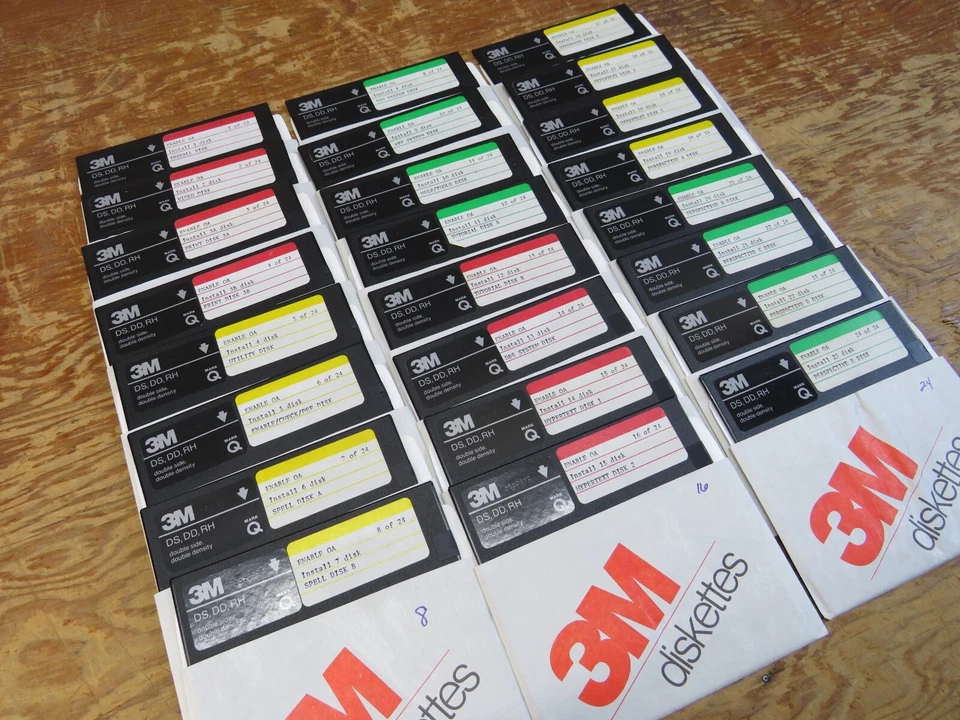 Disquetes antigos 3M habilitar OA automação de escritório 5,25 computador PC - Imagem 2 de 4