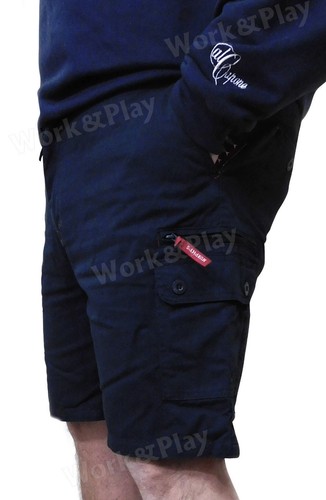 Bermuda 100% Cotone Pantaloni da Lavoro Corti Multitasche Estivi Uomo BLU  XL | eBay