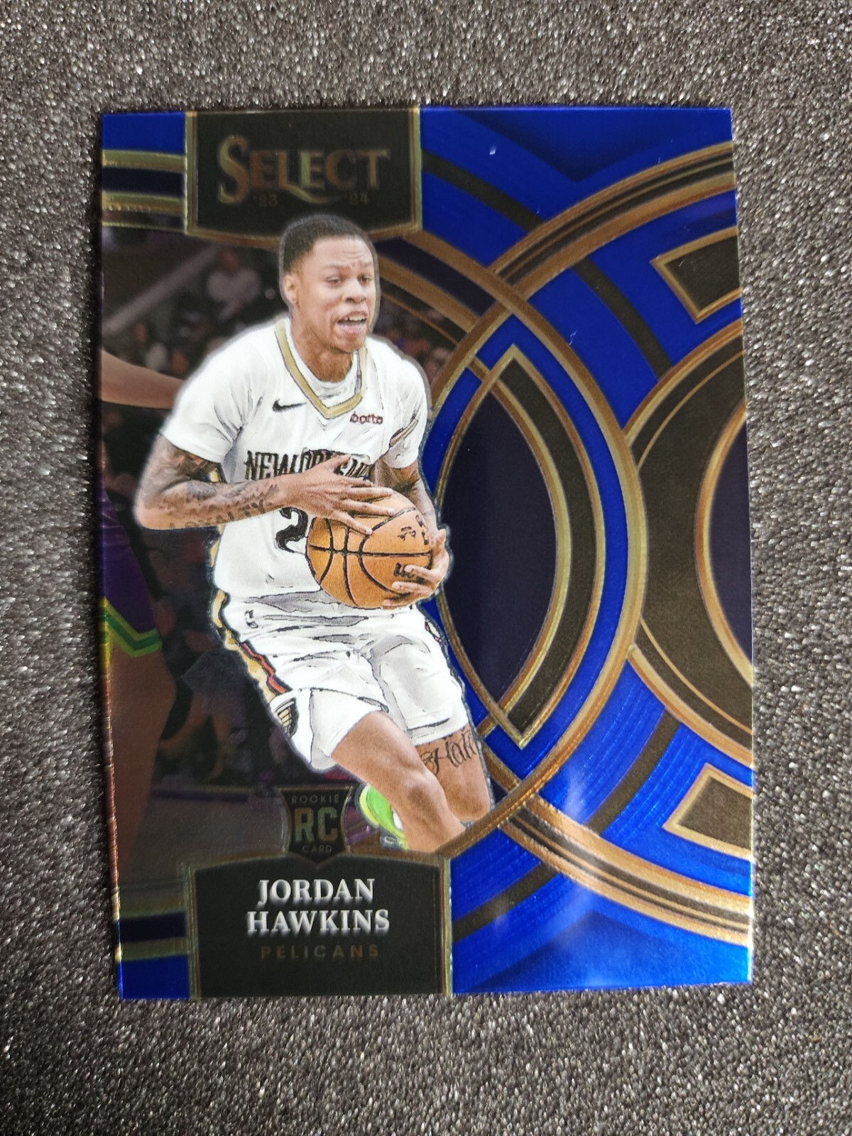 Jordan Hawkins Premier Blue Prizm RC #124 - 2023-24 Panini Select Pelicans
