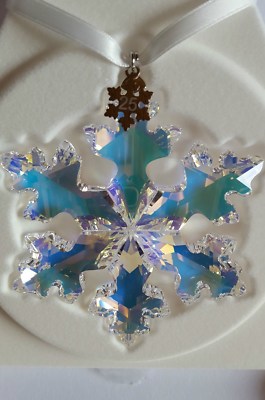 Swarovski 25th Anniversary Snowflake Ornament, Aurora Borealis Art No 5258537