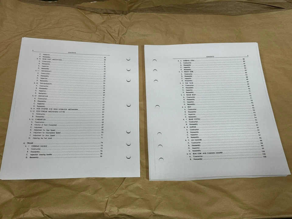 Papel de 3 agujeros 1968 Honda CT90 K0 CT90K0 Trail 90 manual de reparación taller de servicio Foto 3 de 4