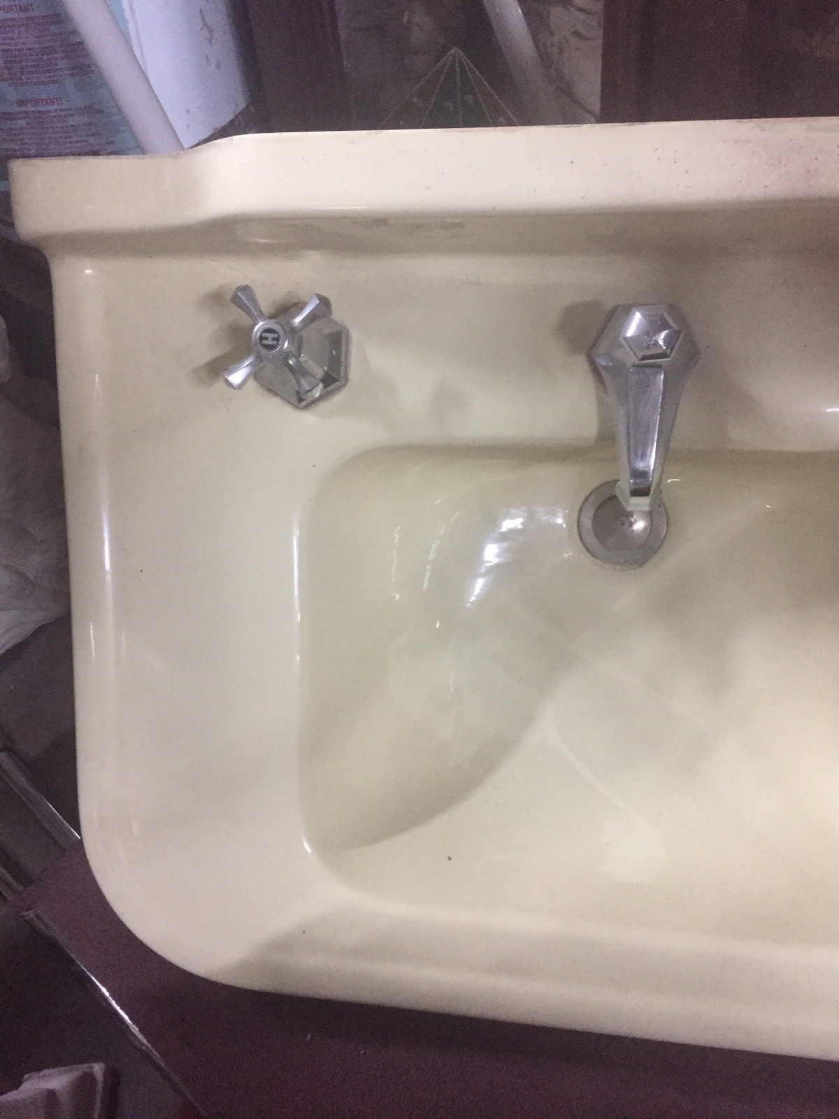 Vintage Mid Century Yellow Bathroom Sink Chrome Legs Rod McKuen eBay