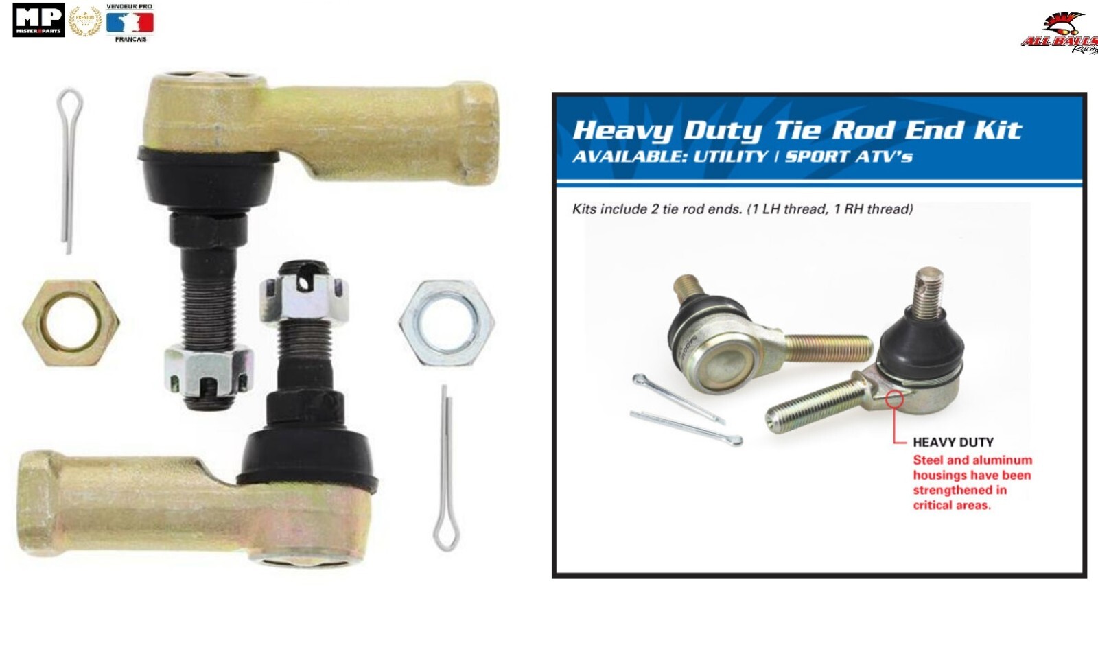 Kit rotules de direction All Balls pour rouler en sécurité sur Can Am Renegade 800