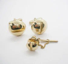 Vintage Cufflinks Tie Tack Set Screw Head Cuff Links with matching Tie Pin