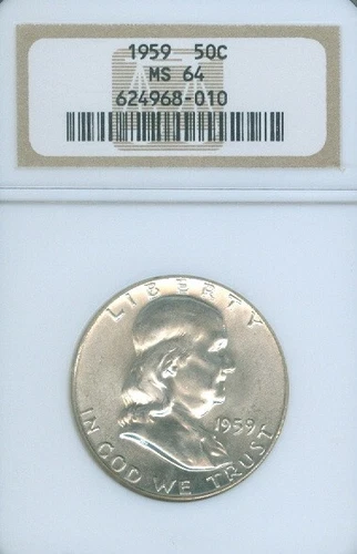 1959 Franklin 50C Silver Half Dollar NGC MS64